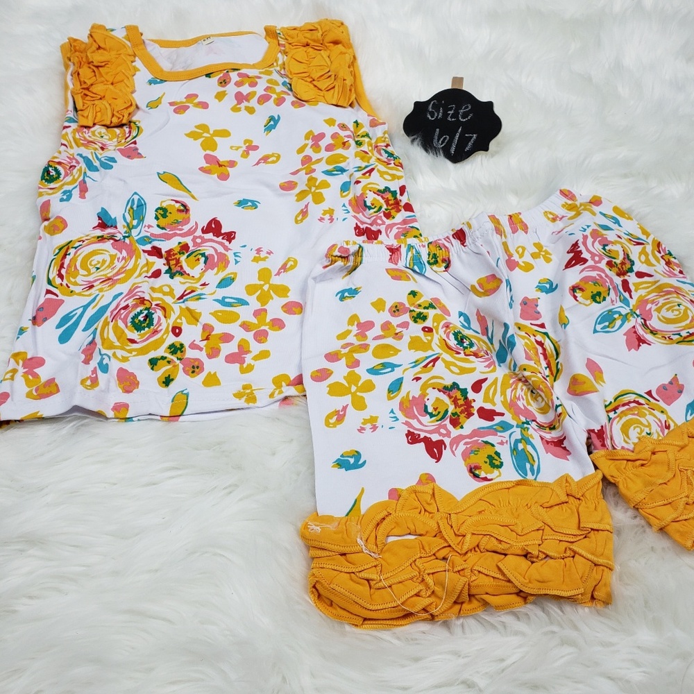 Mustard and Floral 2 piece set